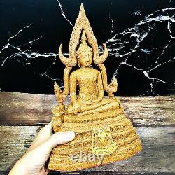 Thai Buddha Statue Amulet Roof Tile Fiber Glass Chinnaraj Mass Chant 30cm #16493