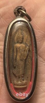 Thai Buddhist Amulet Phra 25 Buddha Century Standing Buddha BE 2500 Vintage