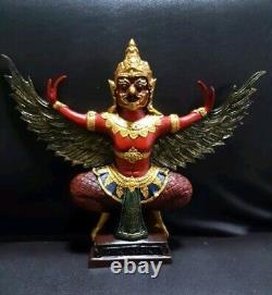 Thai Garuda Statue Red Amulet Talisman Old Buddha Phaya Krut Powerful Magic/