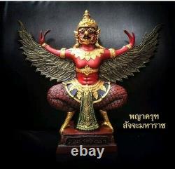 Thai Garuda Statue Red Amulet Talisman Old Buddha Phaya Krut Powerful Magic/