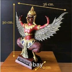 Thai Garuda Statue Red Amulet Talisman Old Buddha Phaya Krut Powerful Magic/