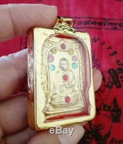 Thai LP Toh Gold Color Holy Amulet Buddha Pendant Magic Talisman Luck Rare Real