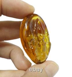 Thai Magic LekLai Kaew Phra Yod Koon Pol Yellow Buddha Protection Power Amulet
