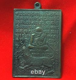 Thai Rare Buddha Amulet Pendant 1964 Lp Puek Singha Coin Strong Life Protection