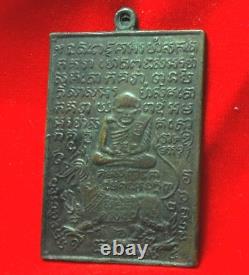 Thai Rare Buddha Amulet Pendant 1964 Lp Puek Singha Coin Strong Life Protection