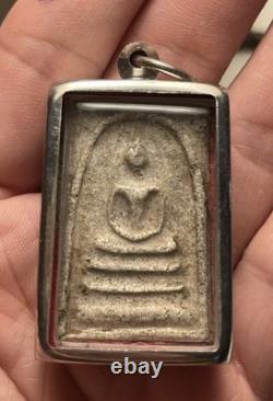 Thai Somdej Buddha Amulet Pendant Sacred Buddhist Talisman in Case