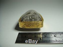 Thai buddha Amulet LP. Tuad Wat Changhai be. 2497 Rare gold case