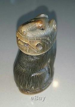 Thai buddha Antiques Tiger Amulet Legend Primitive Carve Magic Influence Empower