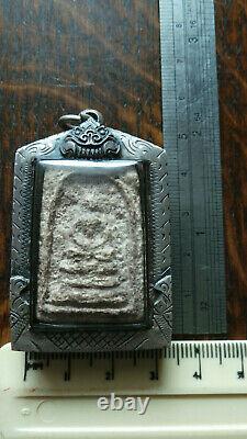 Thai buddha amulet Somdej Toh Bangkhunprom Bangkok Buddha sealed silver case