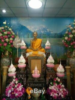 Thailand 3Silver Takrut BE2521 Pidta LP TOH Luck Rich Charm Thai Buddha Amulet