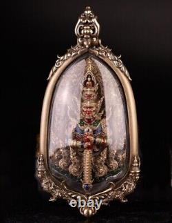 Thao Wessuwan Pendant Jewelry bronze frame Thai Amulet Giant God Talisman Buddha
