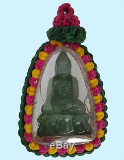 The Buddha Carve With Rope Knitted Jade Real100% Pendant Rare Thai Amulet