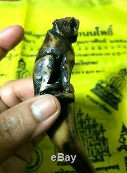 Tiger Rider Tooth Fang Carve Talisman Thai Amulet Buddha Resin Charm Pendant Sex