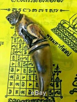 Tiger Rider Tooth Fang Carve Talisman Thai Amulet Buddha Resin Charm Pendant Sex