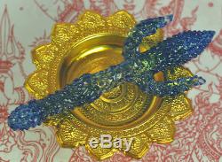 Trident Blue Ocean Leklai Kaew Trishula dagger Knife sword Thai Buddha Amulet
