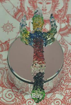 Trident Rainbow Leklai Kaew Trishula dagger Knife sword Thai Buddha Amulet SALE