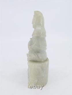 Trio of Buddhas Phra Kong Thai Amulet Figure, Bronze Head & Carved White Stone