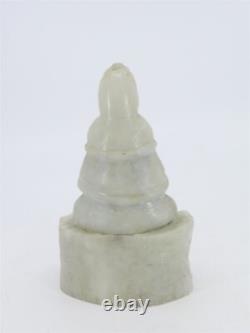 Trio of Buddhas Phra Kong Thai Amulet Figure, Bronze Head & Carved White Stone