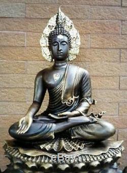 True Masterpiece Bronze Buddha Meditation Thai Amulet Statues Wealth Successs