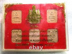 VTG Thai Buddha LP Pan Sacred Powder Amulet Set Original Box Hanuman Garuda 1996