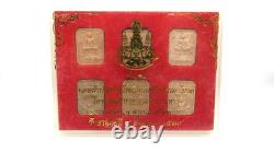VTG Thai Buddha LP Pan Sacred Powder Amulet Set Original Box Hanuman Garuda 1996