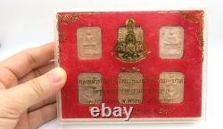 VTG Thai Buddha LP Pan Sacred Powder Amulet Set Original Box Hanuman Garuda 1996