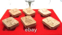 VTG Thai Buddha LP Pan Sacred Powder Amulet Set Original Box Hanuman Garuda 1996