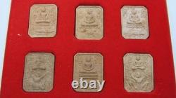 VTG Thai Buddha LP Pan Sacred Powder Amulet Set Original Box Hanuman Garuda 1996