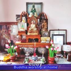 Very Sacred Protection Thai amulet Meditate Buddha Old Holy Clay Magic Thailand