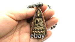 Vintage Brass Phra Kring Wooden Bell Buddha 1936 Rare Sacred Thai Amulet Pendant
