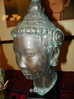 Vintage Bronze Thai Buddha Goddess Dancer Sculptures