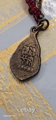 Vintage Buddha Pedant Buddhist Metal Amulet Beaded Necklaces Beautiful Used
