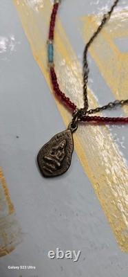 Vintage Buddha Pedant Buddhist Metal Amulet Beaded Necklaces Beautiful Used