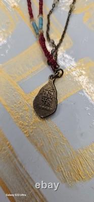 Vintage Buddha Pedant Buddhist Metal Amulet Beaded Necklaces Beautiful Used