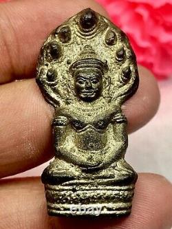 Vintage Phra Nak Prok No. 1 Kru Wat Phrasri Thai Amulet Buddha Rare Talisman K813