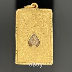 Vintage Phra Somdej Buddhist Amulet 24k Gold