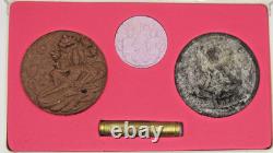 Vintage Thai Amulet Gift Set 2008 Jatukam 4 pcs Rahu Takrut Bullet Buddha Charm