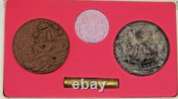 Vintage Thai Amulet Gift Set 2008 Jatukam 4 pcs Rahu Takrut Bullet Buddha Charm