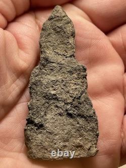 Vintage Thai Ancient Clay Buddha Amulet Seated Meditation Old Phra Statue
