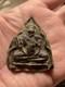 Vintage Thai Ancient Clay Buddha Amulet Triangle Shape Old Buddhist Pendant