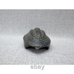 Vintage Thai Bronze Turtle Statue Buddha Yantra Script Talisman Figurine 4.5