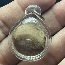 Vintage Thai Buddha Powder Amulet Teardrop Shape Pendant Cased Unidentified