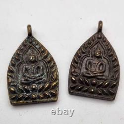Vintage Thai Phra Chao Sua Buddha Amulets 2 Piece Lot