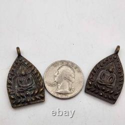 Vintage Thai Phra Chao Sua Buddha Amulets 2 Piece Lot