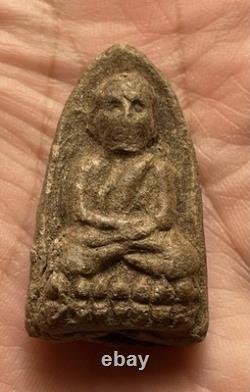 Vintage Thai Somdej Buddha Amulet Old Powder Tablet Buddhist Pendant