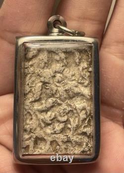 Vintage Thai Somdej Buddha Amulet Sacred Powder Relief Pendant in Case