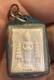 Vintage Thai Standing Buddha Amulet White Relief Pendant in Plastic Case