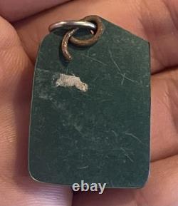 Vintage Thai Standing Buddha Amulet White Relief Pendant in Plastic Case