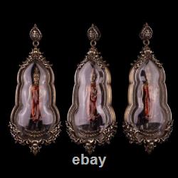 Walking Buddha Leela Attitude Thai Amulet Pendant Bronze Gorgeous Casing