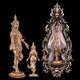 Walking Lord Buddha from Heaven Bronze Golden Thai Amulet Pendant